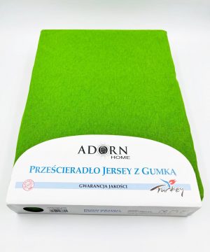 160×200 Palags ar gumiju by Adorn Home (gaiši zaļš)/ 100% kokvilna - Image 2