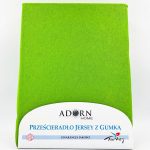 160×200 Palags ar gumiju by Adorn Home (gaiši zaļš)/ 100% kokvilna