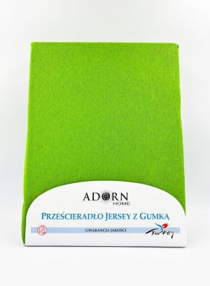 160×200 Palags ar gumiju by Adorn Home (gaiši zaļš)/ 100% kokvilna