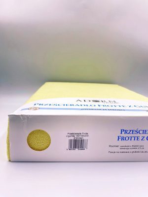 140×200 Palags ar gumiju Frotte by Adorn Home (gaiši dzeltens) - Image 2