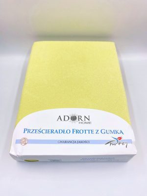 140×200 Palags ar gumiju Frotte by Adorn Home (gaiši dzeltens)