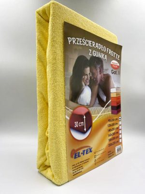 90×200 Frotte palags ar gumiju by El-Tex (gaiši dzeltens) - Image 2
