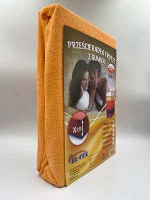 140×200 Frotte palags ar gumiju by El-Tex (oranžs) - Image 2