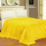 160×200  Pūkains gultas pārklājs-pleds (šdzeltens)