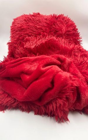 220×240  Pūkains gultas pārklājs-pleds (bordo) - Image 3