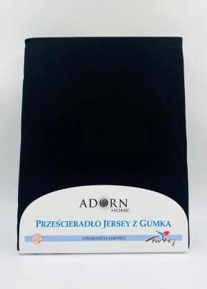 140×200 Palags ar gumiju by Adorn Home Turcija (melns) 100% kokvilna