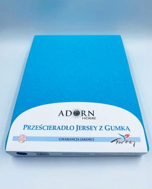 140×200 Palags ar gumiju by Adorn Home Turcija (gaiši zils) 100% kokvilna - Image 2