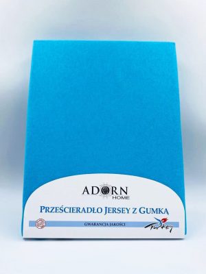 140×200 Palags ar gumiju by Adorn Home Turcija (gaiši zils) 100% kokvilna