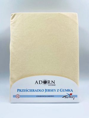 180×200 Palags ar gumiju by Adorn Home Turcija (krēms) 100% kokvilna