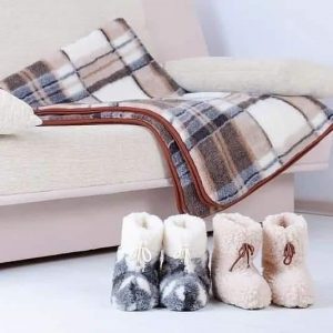 Aitas vilnas mājas čības (puszabāki) ar ādas zoli Merino Home WoolBoots