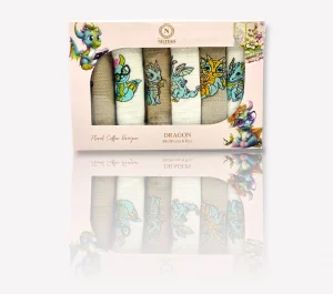 Virtuves dvielīšu komplekts Floral Coffe Dragon WAFEL Kithen Towels