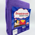 60×120 cm Bērnu kokvilnas Frotte palags ar gumiju (gaiši violets)