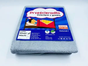 60×120 cm Bērnu kokvilnas Frotte palags ar gumiju (gaiši pelēks) - Image 2