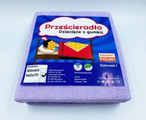 Bērnu kokvilnas palags ar gumiju Frotte 70×140 cm (violets)