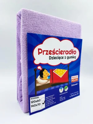 Bērnu kokvilnas palags ar gumiju Frotte 70×140 cm (violets) - Image 2