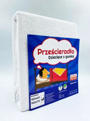 Bērnu kokvilnas palags ar gumiju Frotte 70×140 cm (balts)