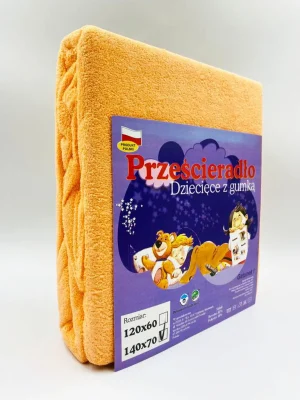 Fotte bērnu kokvilnas palags ar gumiju 70×140 cm (oranžs)