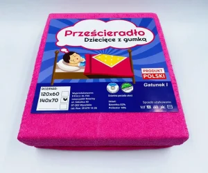 Frotte bērnu kokvilnas palags ar gumiju 70×140 cm (rozs) - Image 2