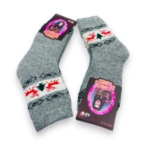 ANGORA Thermo Ikdienas siltas sieviešu zeķes no angoras vilnas (gaiši pelēkas) - Image 2