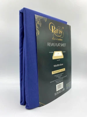 160x200 Palags ar gumiju Paris Home Textiles (tumši zils)