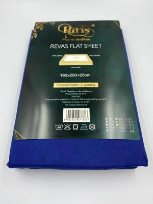 160x200 Palags ar gumiju Paris Home Textiles (tumši zils) - Image 2