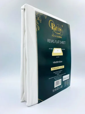 140×200 Palags ar gumiju by Paris Home Textiles (balts)