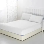 90×200 Palags ar gumiju by Cotton World / 100% kokvilna (balts)