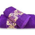 Liela izmēra Vannas dvielis TWO DOLPHINS violets/ Turcijas 100% kokvilna