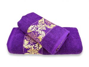 Liela izmēra Vannas dvielis TWO DOLPHINS violets/ Turcijas 100% kokvilna