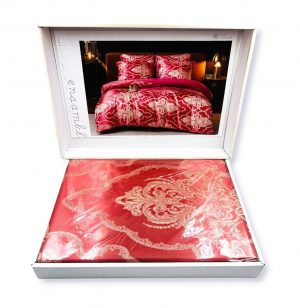 160×200 LUKS Klases Zīda gultas veļas komplekts ar palagu (bordo) - Image 2