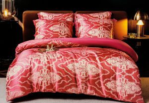 160×200 LUKS Klases Zīda gultas veļas komplekts ar palagu (bordo)