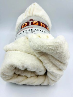 Plīša pleds 150x200 cm (balts) - Image 4