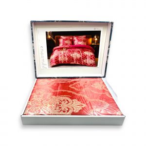200×220 LUKS Klases Zīda gultas veļas komplekts ar palagu (bordo) - Image 3