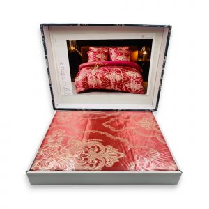 200×220 LUKS Klases Zīda gultas veļas komplekts ar palagu (bordo) - Image 2