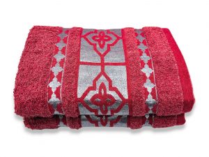 Liela izmēra Vannas dvielis Langhuayu ar rakstu/ Turcija 100% kokvilna - Image 2