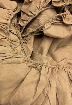 200×220 Palags ar gumiju by Mylano Beige Exclusive Collection /100% KOKVILNA SATĪNS - Image 2