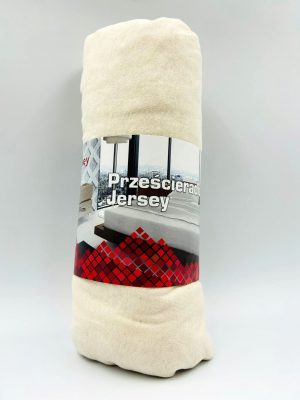 100×200 Trikotāžas palags ar gumiju Jersey 100% kokvilna (Gaišais krēms)) - Image 2