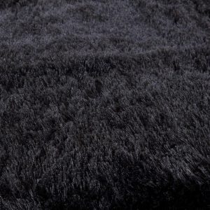 220×240  Pūkains gultas pārklājs-pleds (melns) - Image 3