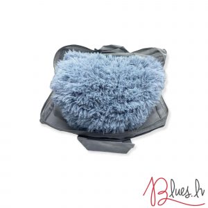 220×240 Pūkains gultas pārklājs/pleds (gaiši pelēks ar zilu atstārojumu) - Image 3