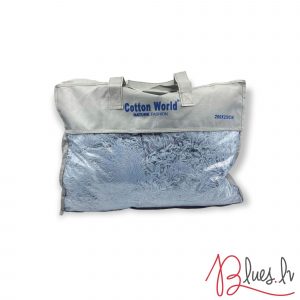 220×240 Pūkains gultas pārklājs/pleds (gaiši pelēks ar zilu atstārojumu) - Image 4