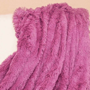 160×200  Pūkains gultas pārklājs/pleds (aveņu) - Image 3