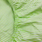 160×200 Palags ar gumiju / 100% kokvilna / zaļš ar strīpām