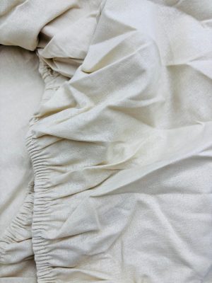 160×200 Palags ar gumiju / 100% kokvilna / bēšs - Image 2