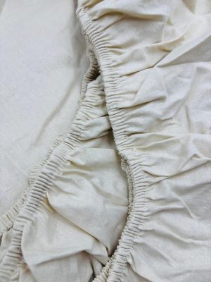 160×200 Palags ar gumiju / 100% kokvilna / bēšs