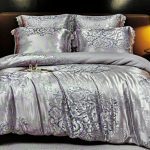 160×200 LUKS Klases Zīda gultas veļas komplekts ar palagu (gaiši pelēks)