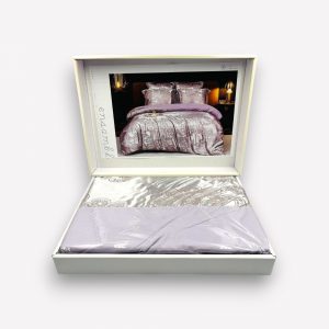 160×200 LUKS Klases Zīda gultas veļas komplekts ar palagu (gaiši violets) - Image 3