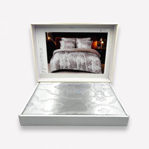 160×200 LUKS Klases Zīda gultas veļas komplekts ar palagu (gaiši pelēks) - Image 2