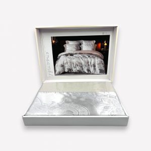 160×200 LUKS Klases Zīda gultas veļas komplekts ar palagu (gaiši pelēks) - Image 2