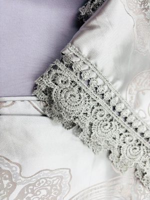 160×200 LUKS Klases Zīda gultas veļas komplekts ar palagu (gaiši violets) - Image 4