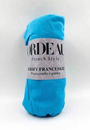 160×200 Trikotāžas palags ar gumiju Jersey 100% kokvilna (tirkīza) - Image 2